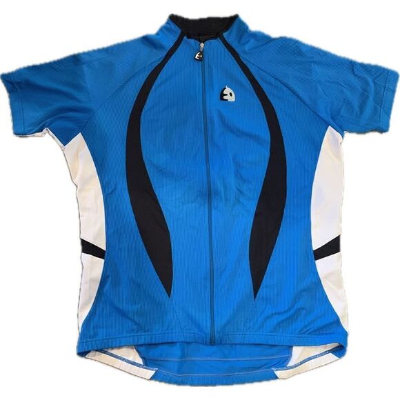 ETXEONDO Cycling Jersey Blue Black White Short Sleeve Bike Top - Picture 1 of 8